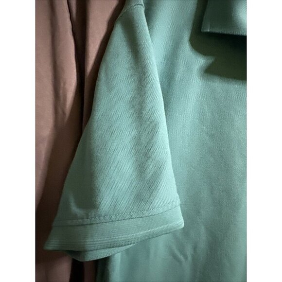 LL Bean 233437 Polo Shirt Mens Large Green Traditional Fit BACK COLLAR STAIN - Picture 7 of 11